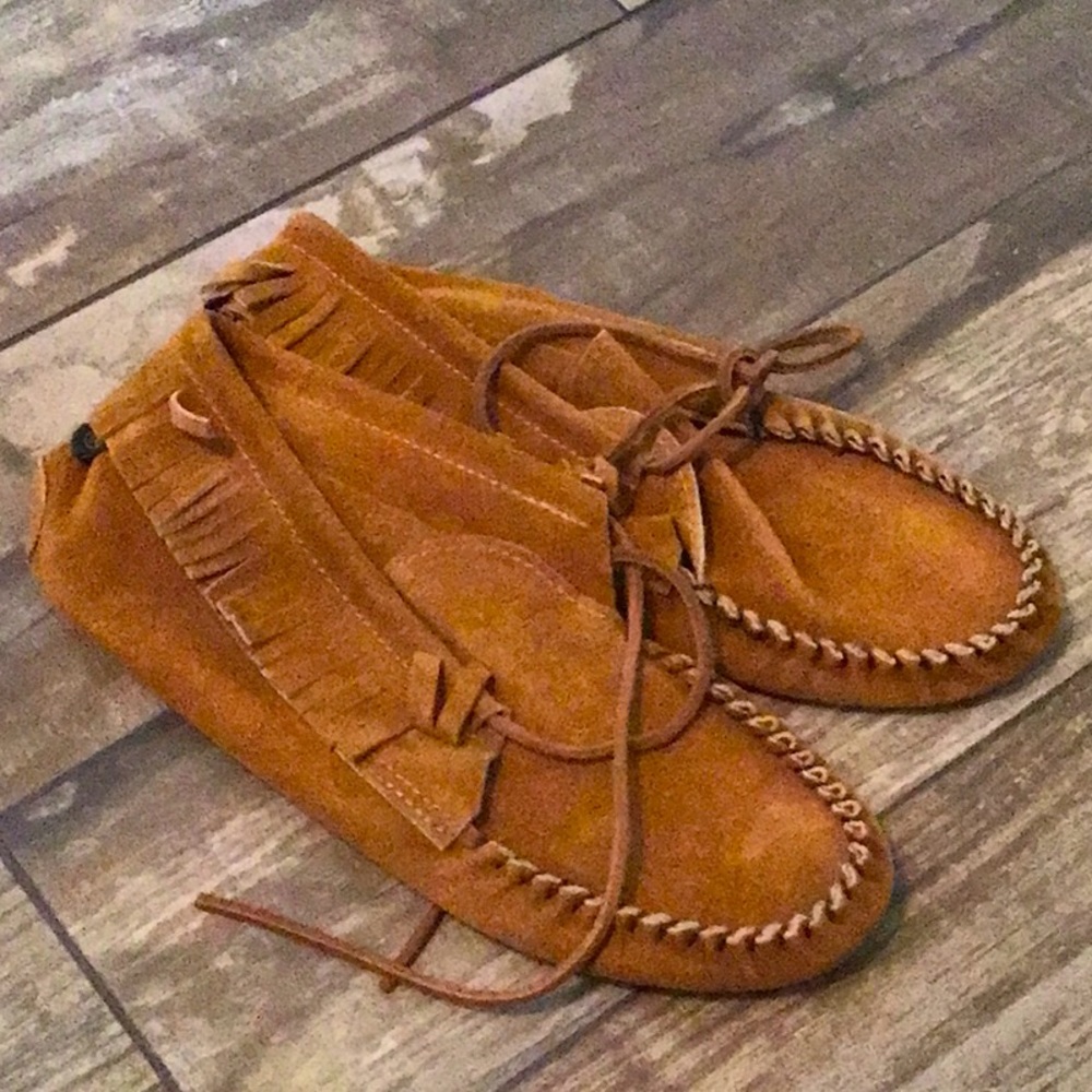 Handmade Authentic Leather Moccasins. Size 10.